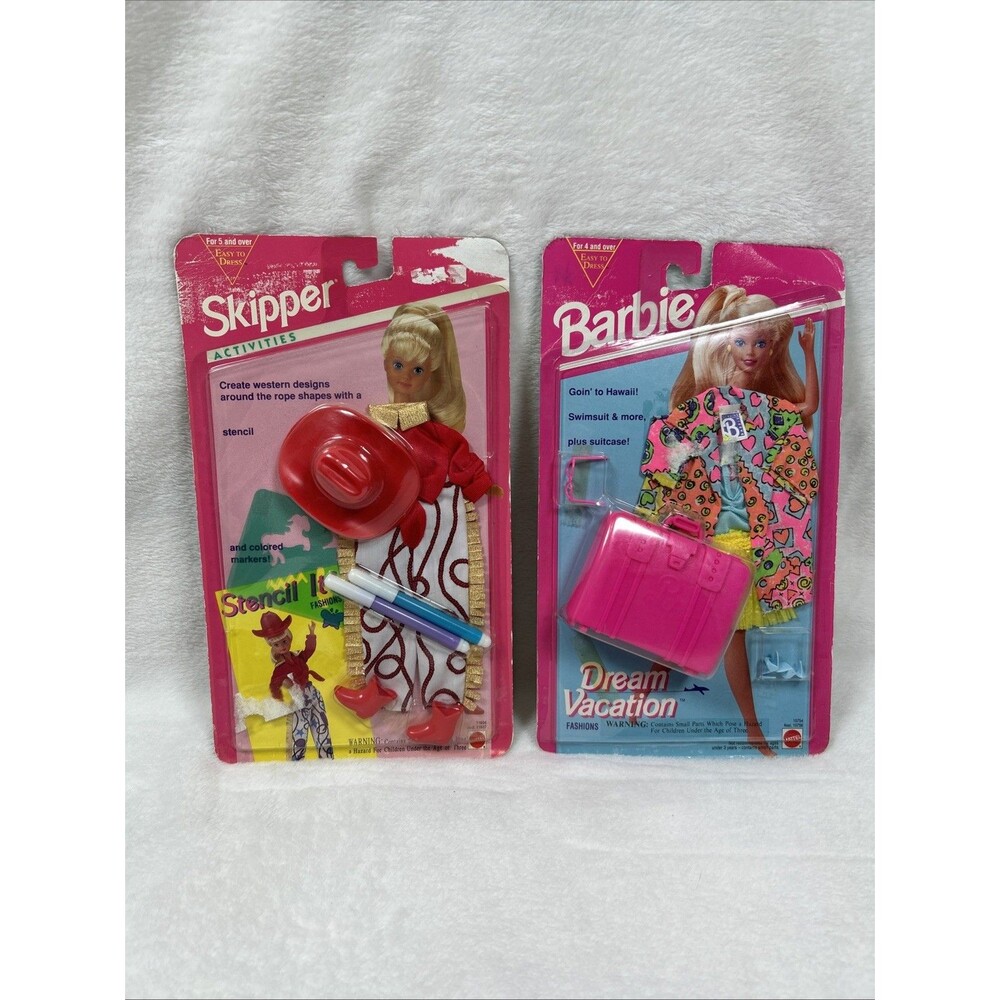 Vtg 1993 Mattel Barbie Dream Vacation 10754 Hawaii Skipper Stencil 11604 Sealed